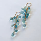 アクアマリンのふさふさピアス