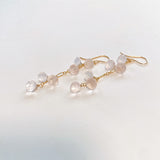 ローズクォーツのころころロングピアス