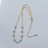 スリーピングビューティーターコイズの丸玉小9粒ネックレス