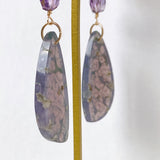 grape agate and amethyst earrings