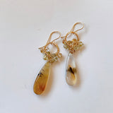 Montana agate and zircon ring earrings