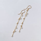 淡水パールの華奢ロングピアス