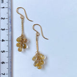 ルチルクォーツのバーチェーンピアス