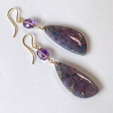 grape agate and amethyst earrings