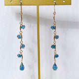 ロンドンブルートパーズのシャンデリアロングピアス