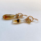 Montana agate and zircon ring earrings