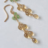 ビアクォーツとツァボライトのミモザピアス