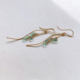 コロンビア産エメラルドのドロップカービングピアス