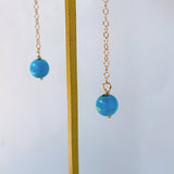 スリーピングビューティーターコイズの丸玉シンプルピアス