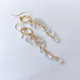 両剣水晶のリングロングピアス