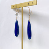 大きなラピスラズリとラブラドライトのピアス