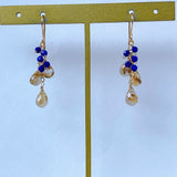 ルチルクォーツとラピスラズリのピアス