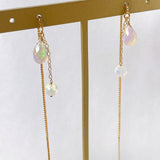 オパールのラウンド&ドロップアメリカンピアス