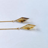 ロゼンジステップカットシトリンのアメリカンピアス