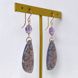 grape agate and amethyst earrings