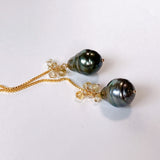 [Exclusively for Mr. N] American earrings with South Sea pearl and natural zircon 