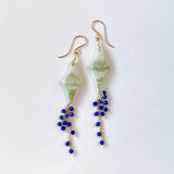 グリーンジャスパーとラピスラズリのピアス
