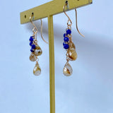 ルチルクォーツとラピスラズリのピアス