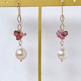 Akoya baroque and spinel bouquet earrings