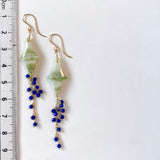 グリーンジャスパーとラピスラズリのピアス