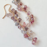 スピネルのフリンジロングピアス