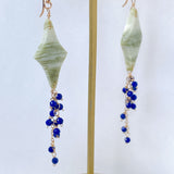 グリーンジャスパーとラピスラズリのピアス