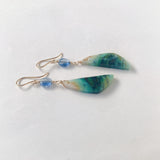 オパライズドウッドとカイヤナイトのピアス3-2