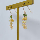 イエローオパールとシトリンとツァボライトのミニミモザピアス