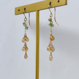 ビアクォーツとツァボライトのミモザピアス