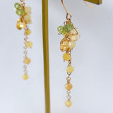 イエローオパールとシトリンとペリドットのミモザピアス