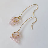 モルガナイトのリングピアス