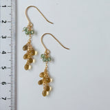 ビアクォーツとグリーンアパタイトのミモザピアス