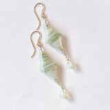 グリーンジャスパーとオパールのピアス