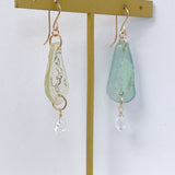 【saori様専用】ローマングラスとハーキマーのピアス