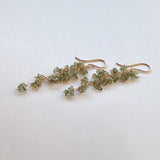 モルダバイトのふさふさピアス