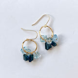 ブルートパーズのリングピアス