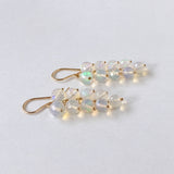 【YN様専用】ラウンドカットオパールのふさふさピアス