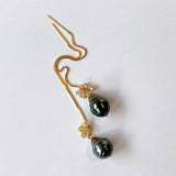 [Exclusively for Mr. N] American earrings with South Sea pearl and natural zircon 