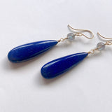 大きなラピスラズリとラブラドライトのピアス