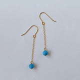 スリーピングビューティーターコイズの丸玉シンプルピアス