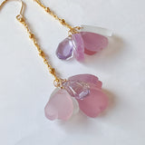 オニキスと水晶、アメトリンのフリンジピアス