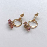 バイカラートルマリンのスタッドリングピアス