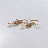 トルマリンリーフとオパールのコンパクトピアス