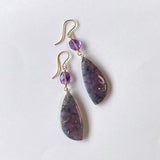 grape agate and amethyst earrings