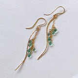 コロンビア産エメラルドのドロップカービングピアス