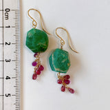 Russian Amazonite and Madagascar Sapphire Earrings Grape 