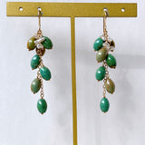 ソノランターコイズとアコヤケシパールのしゃらしゃらピアス