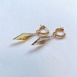 ロゼンジステップカットシトリンの一石ピアスチャーム