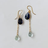 アイオライトとアクアマリンのピアス