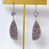 grape agate and amethyst earrings